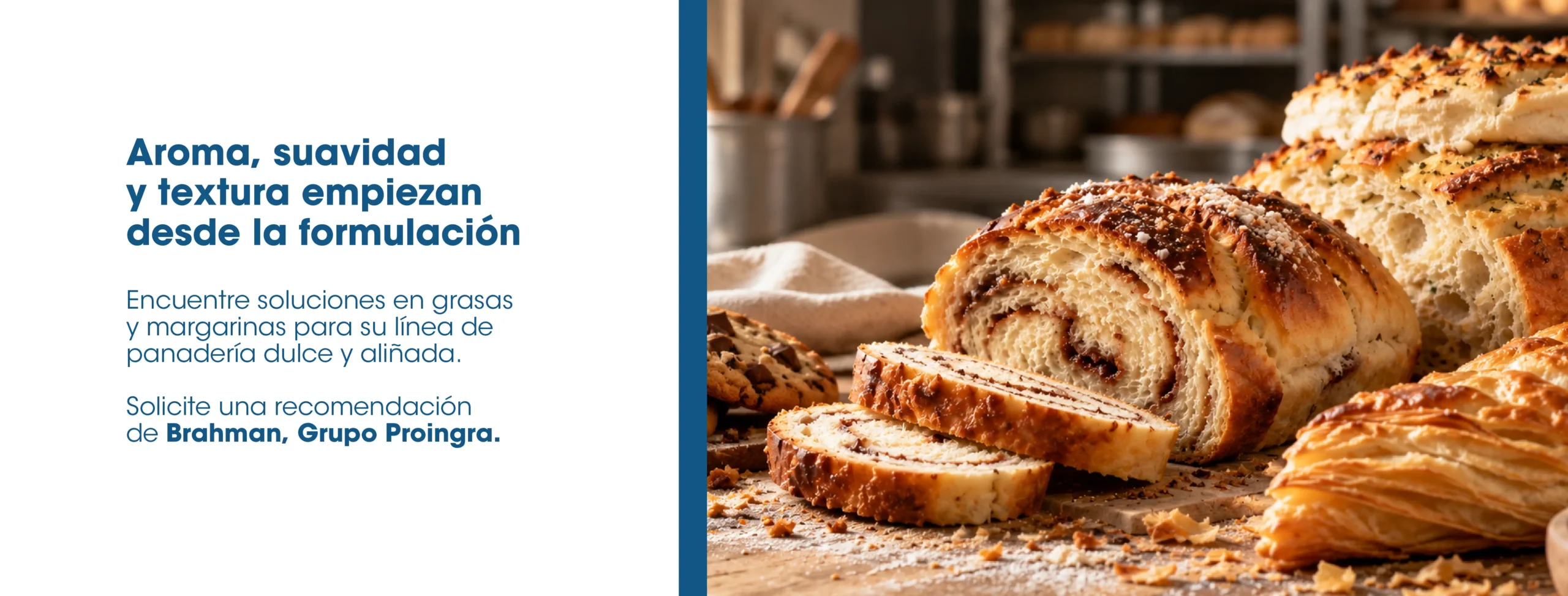 Vitrina de panadería con variedad de panes, galletas, tortas y productos de hojaldre.